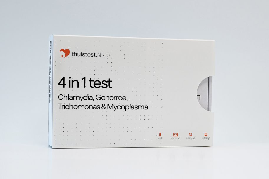 4-in-1-test (anaal/oraal) voor Chlamydia, Gonorroe, Trichomonas en Mycoplasma (inclusief behandeling bij positieve test)