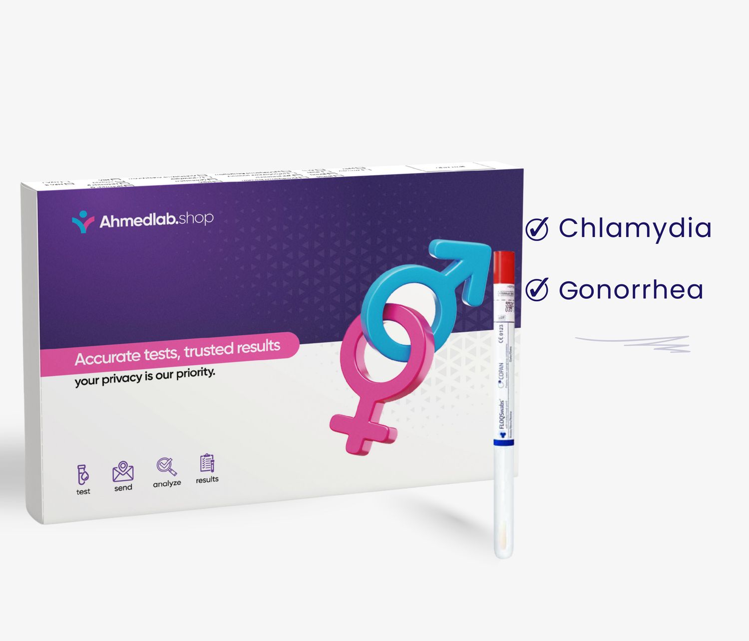 2-in-1 Chlamydia &amp; Gonorrhea test – for the woman (treatment included if the test is positive)