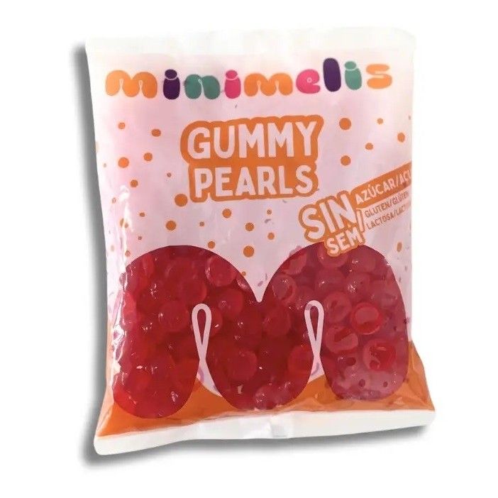 Golosinas sin azúcar Minimelis Perlas Rojas brillo