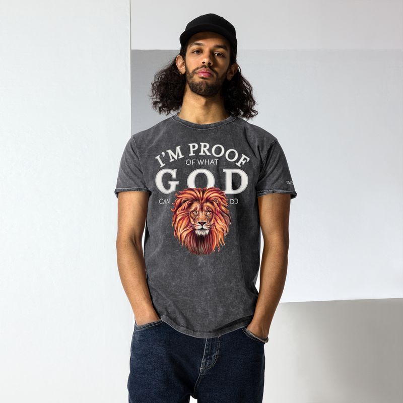 I'm Proof of What God Can Do- Men's Denim T-Shirt