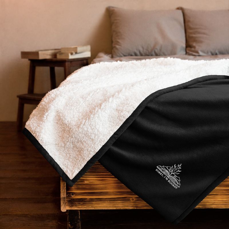 Premium Soft &amp; Cozy Sherpa Bible &quot;I&#39;m Booked&quot; Blanket