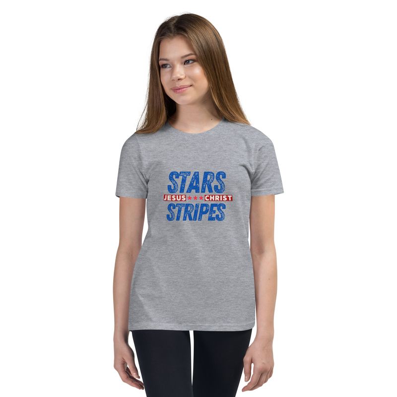 Stars and Stripes Jesus Christ- Youth Short Sleeve Tee
