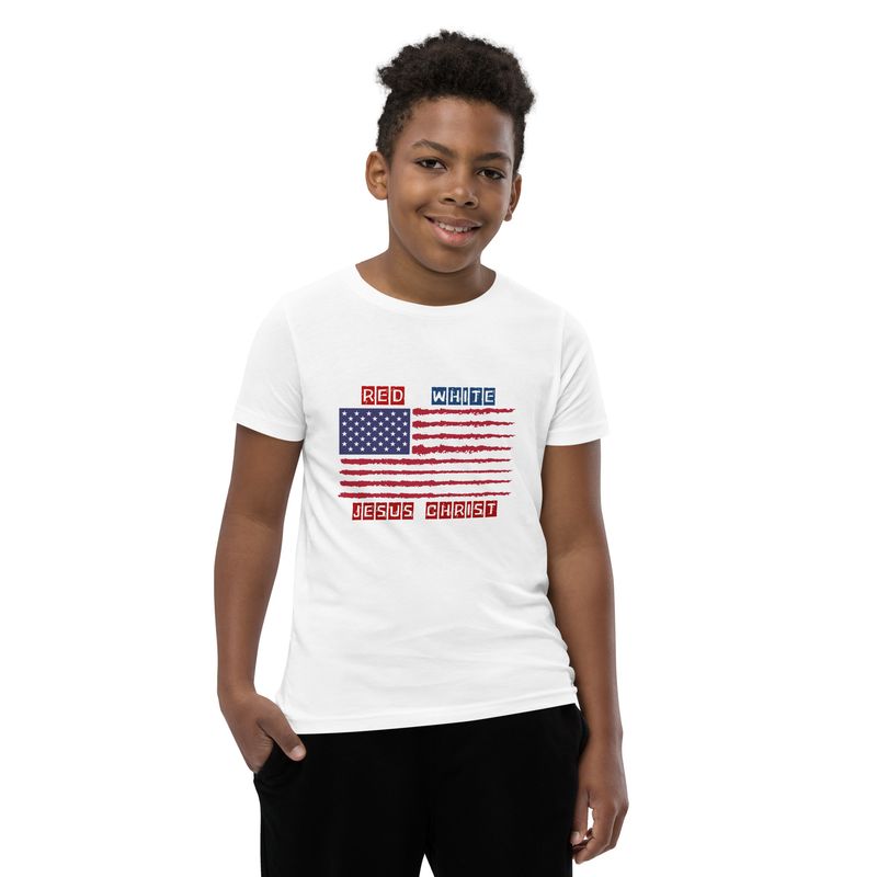 Red White Jesus Christ- Youth Short Sleeve T-Shirt