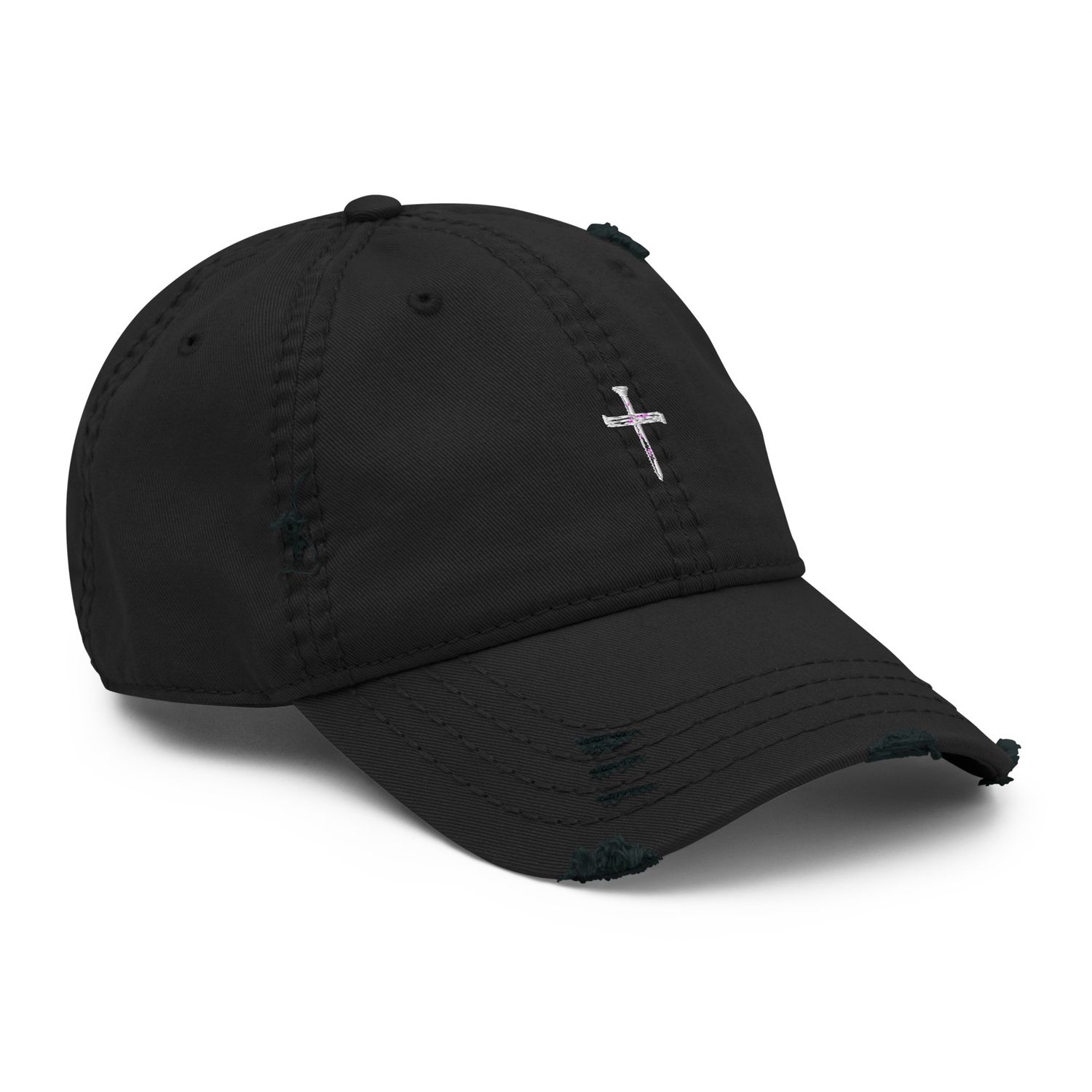 Nail Cross Distressed Hat