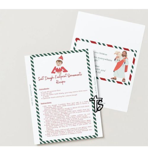 Salt Dough Footprints Ornaments (w/ Jesus Card) - EASY - Elf on Shelf