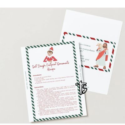 Salt Dough Footprints Ornaments (w/ Jesus Card) - EASY - Elf on Shelf
