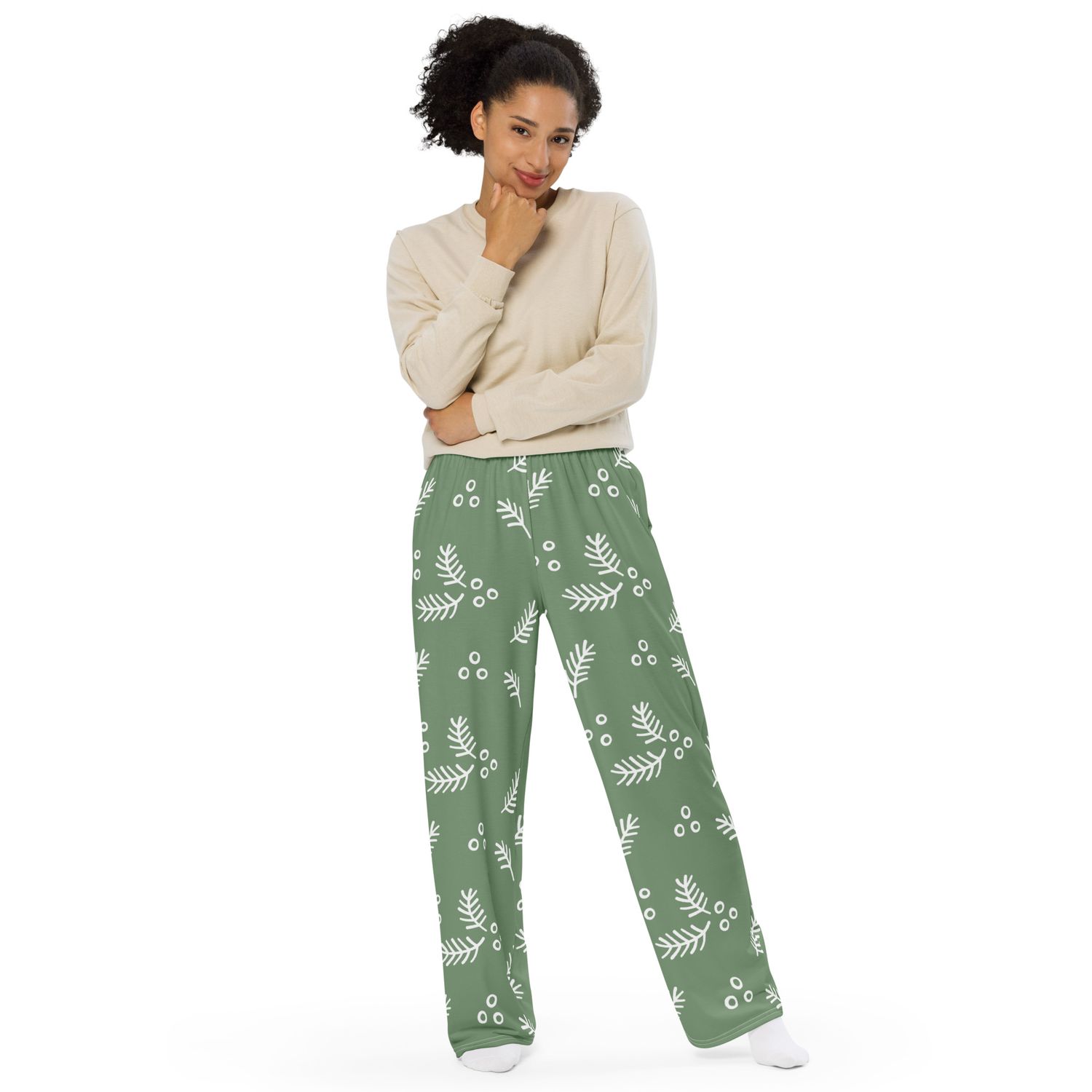 Mountain Green- Unisex Wide-leg PJ Pants