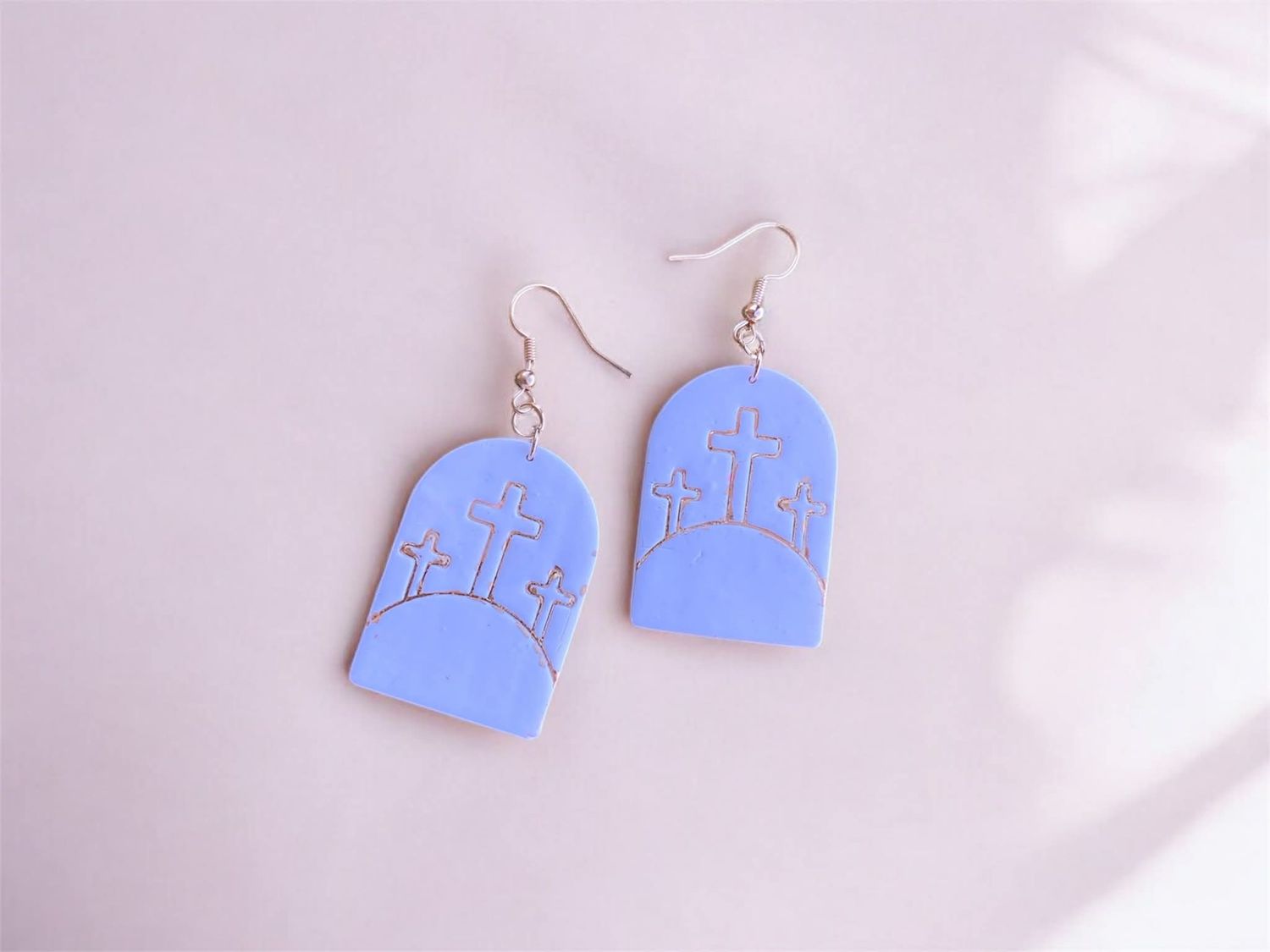 3 Wooden Crosses Pendant Earrings