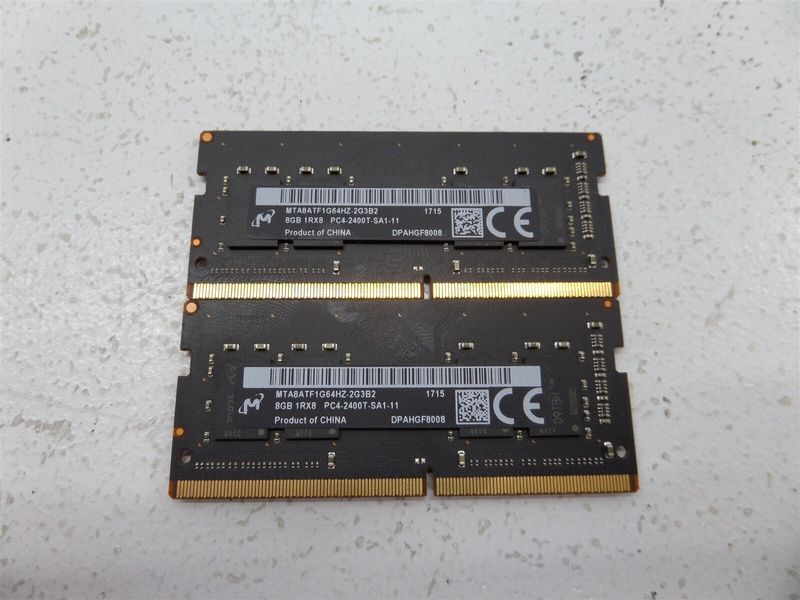 Lot of 2- Micron MTA8ATF1G64HZ-2G3B2 8GB PC4-19200 DDR4-2400 Laptop Memory
