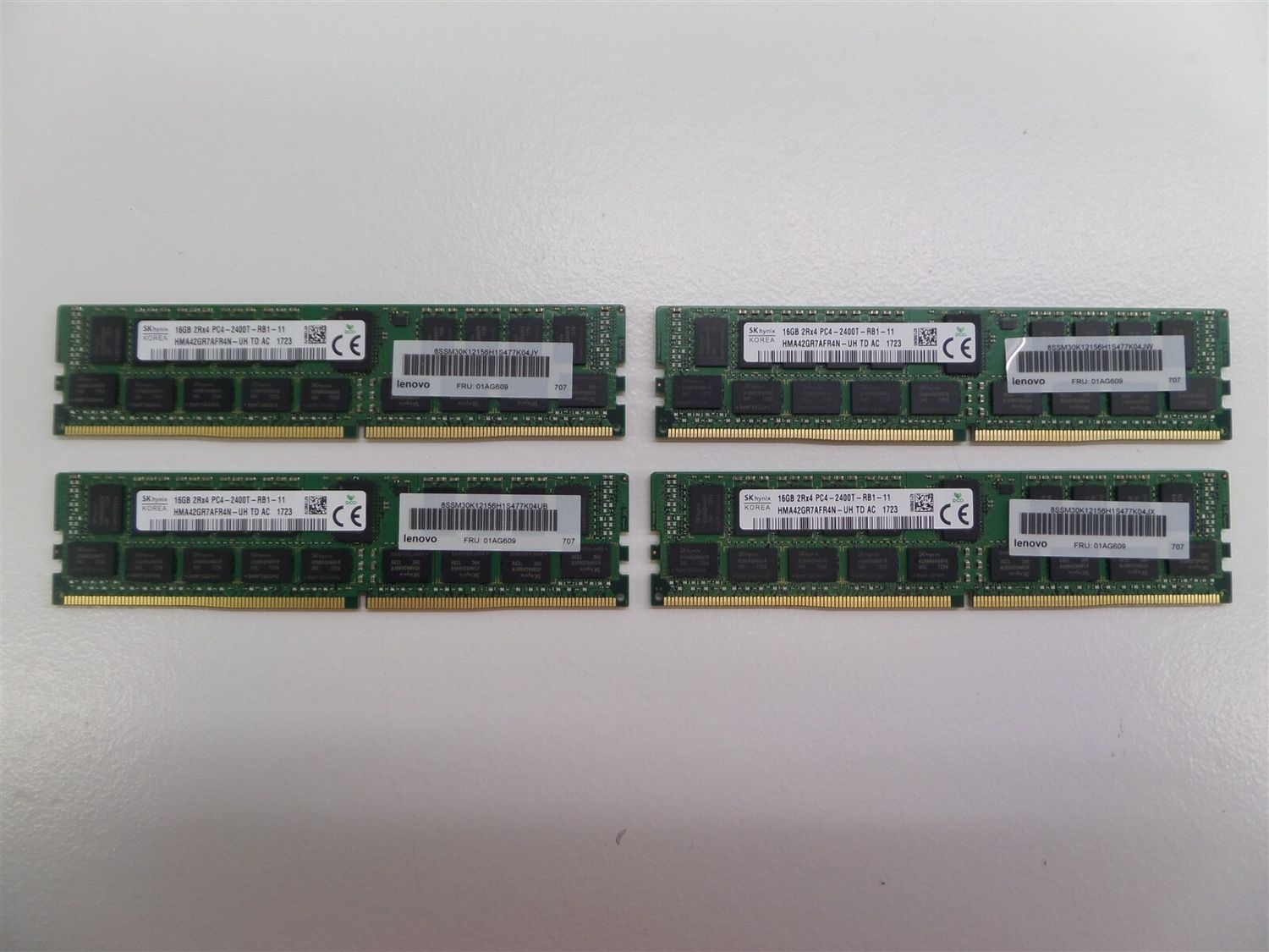 Lot of 4 - Hynix HMA42GR7AFR4N-UH 16GB PC4-19200 DDR4-2400 Server Memory Module
