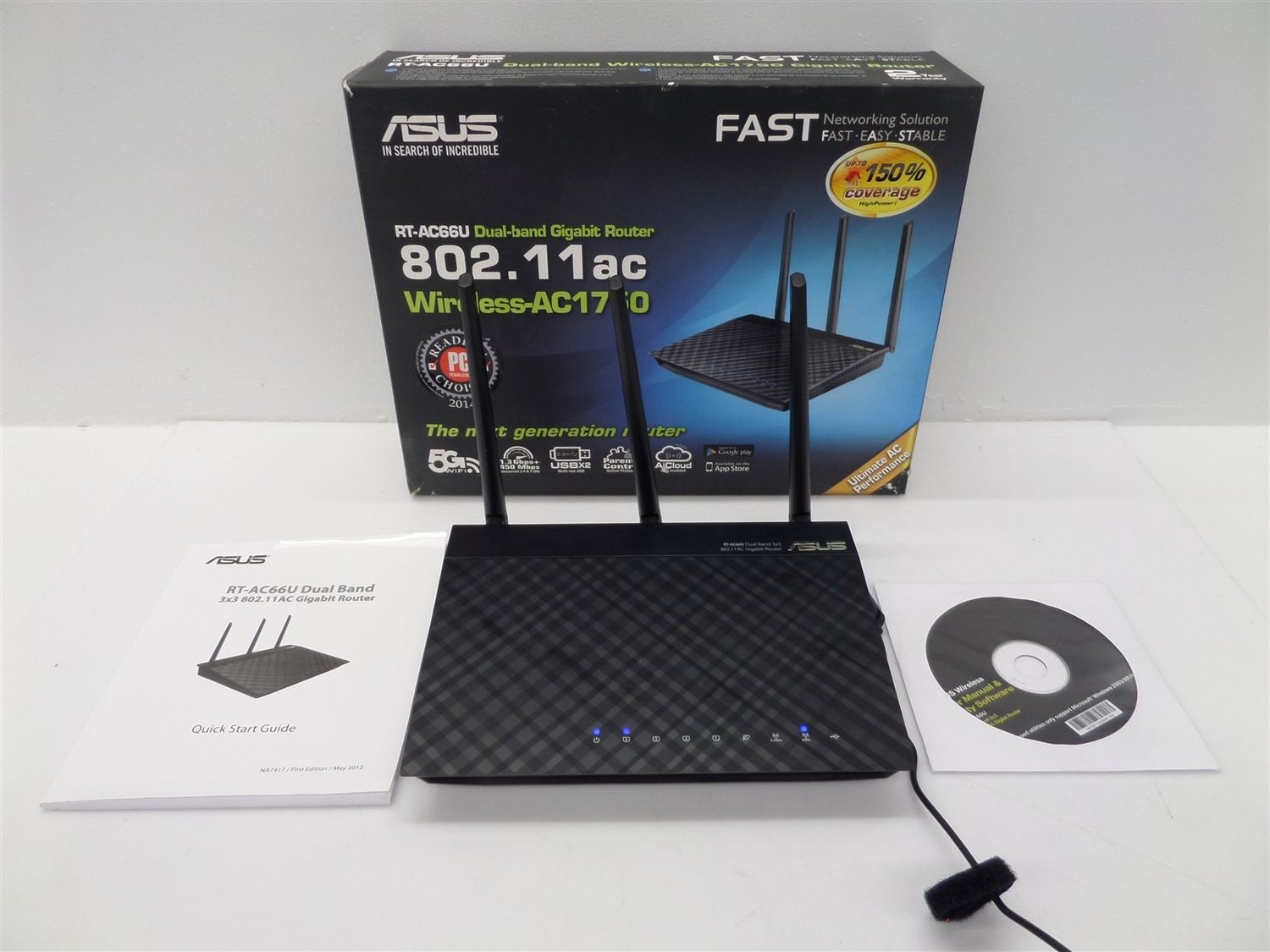Asus RT-AC66U Dual Band 3x3 802.11AC Gigabit Router AC1750