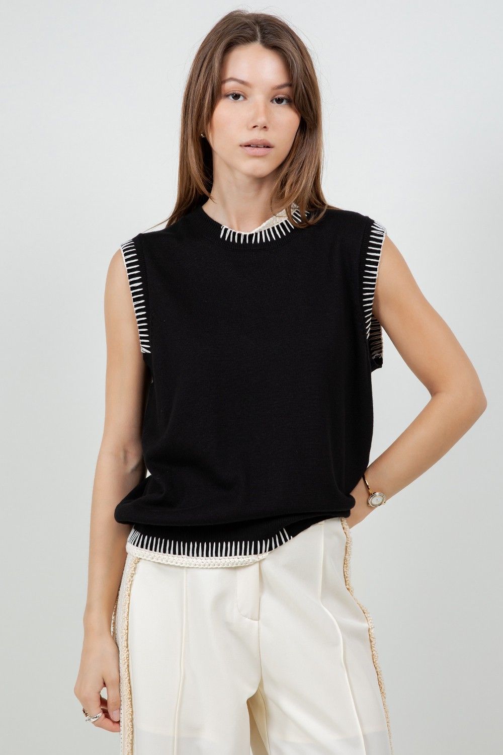 Emma Whipstitch Sweater Vest
