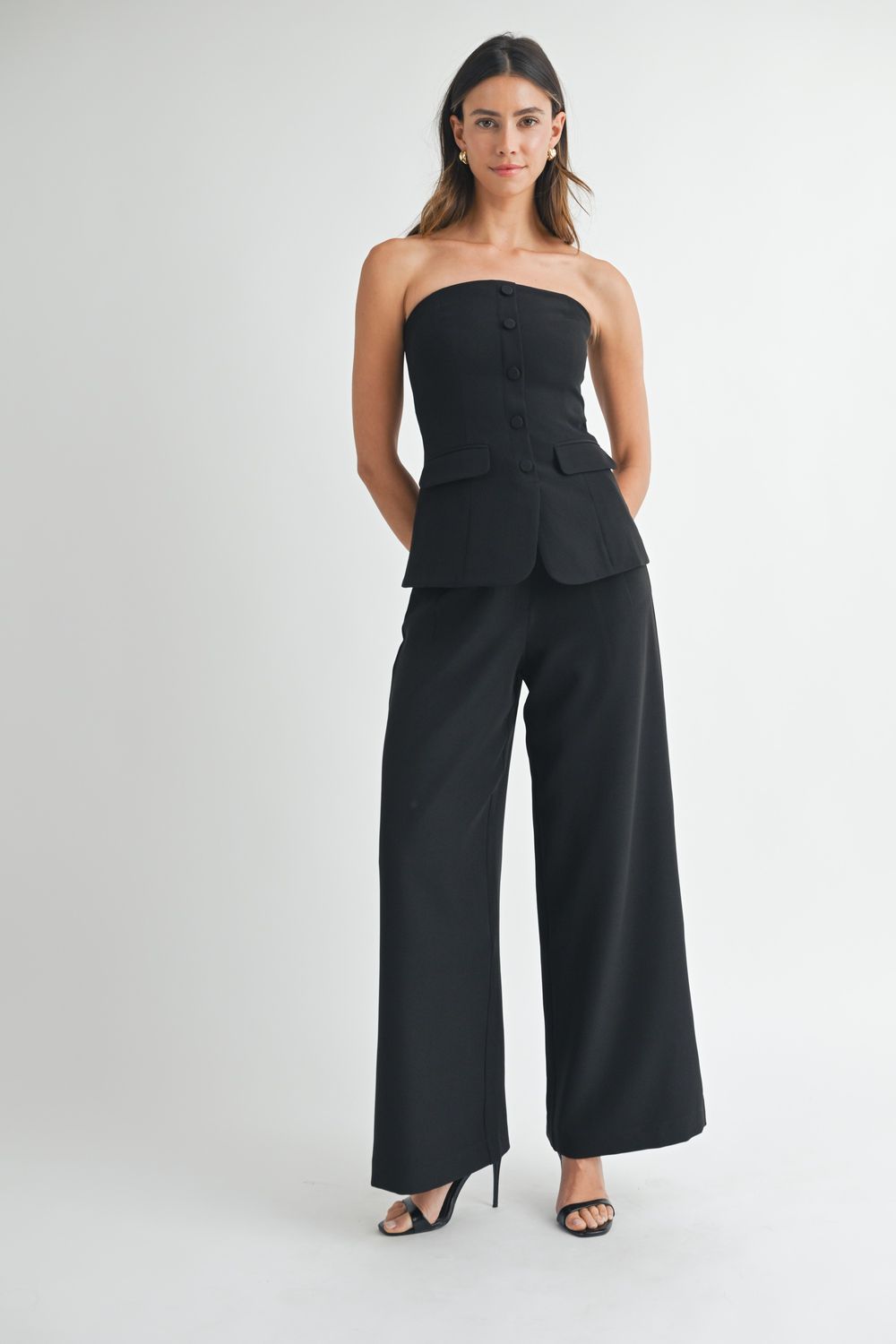 Hannah Crepe Strapless Top