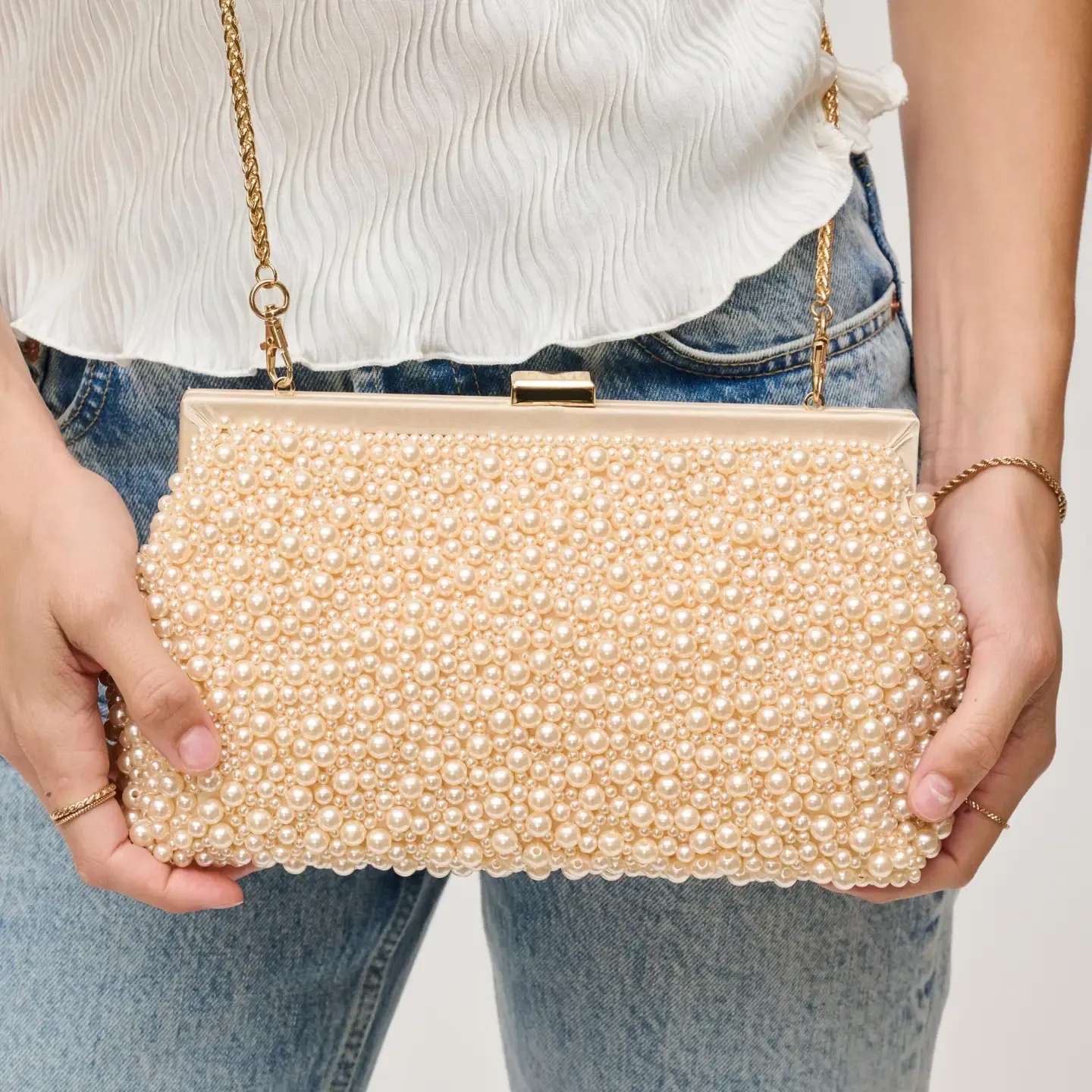 Samira Evening Bag, Color: Chmapagne