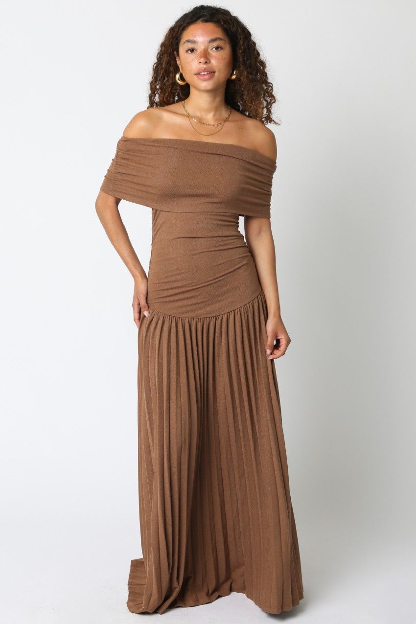 Addison Drop Waist Pleated Dress