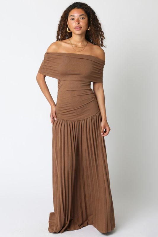 Addison Drop Waist Pleated Dress