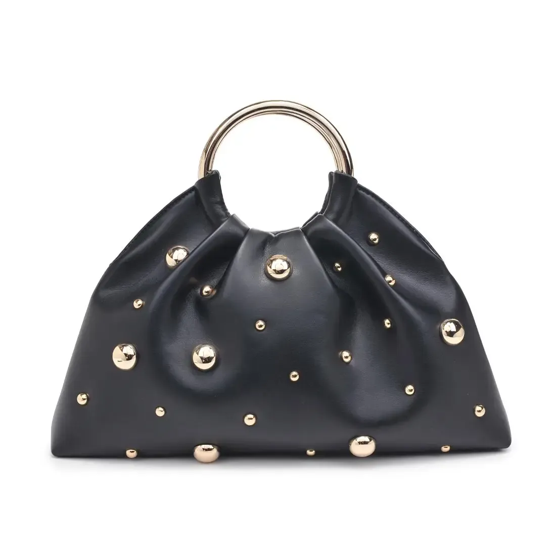 Harper Studded Clutch, Color: Black