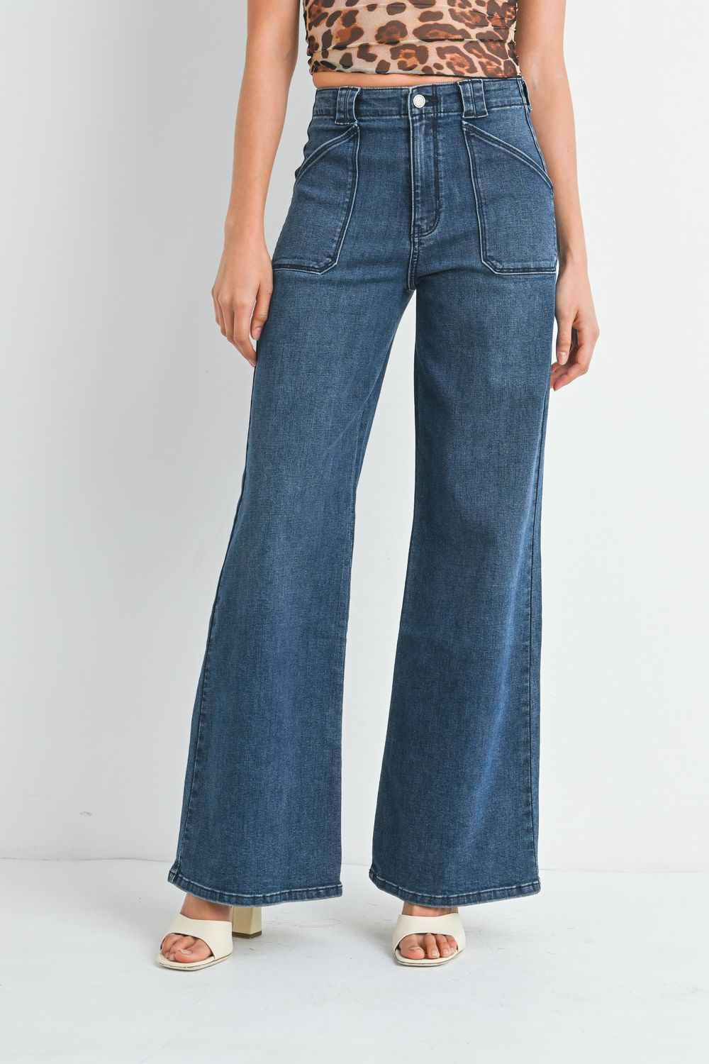 Rylee Patch Pocket Flare Pants