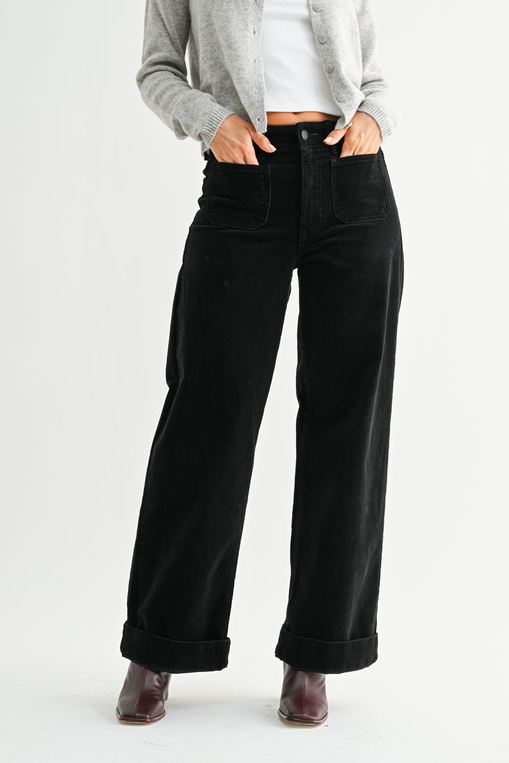 Elliana Corduroy Patch Pocket Pants