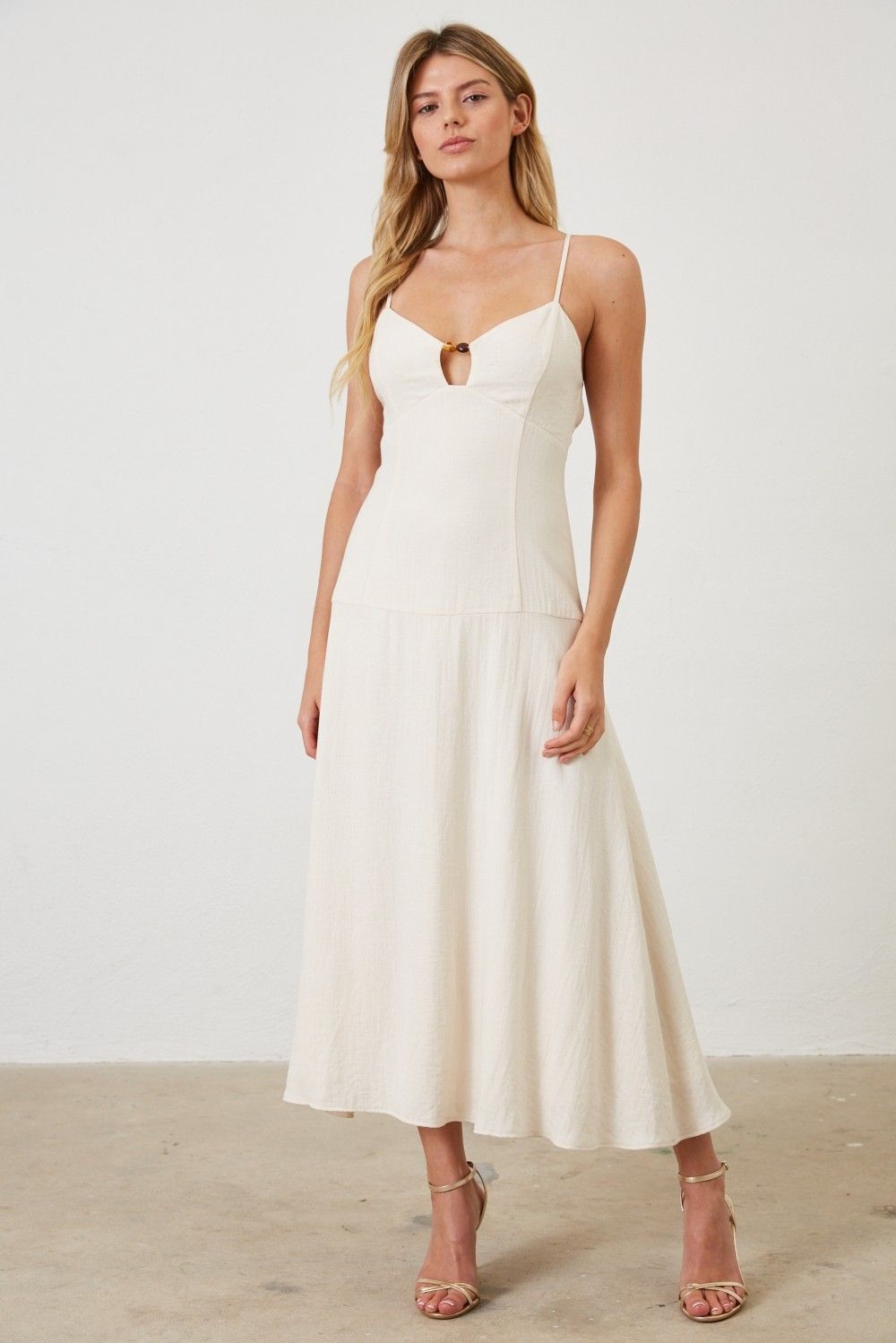 Lennon Bead Dress, Color: Cream, Size: Small