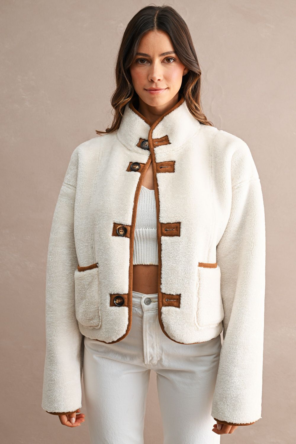 Evelynn Reversible Sherpa Suede Jacket