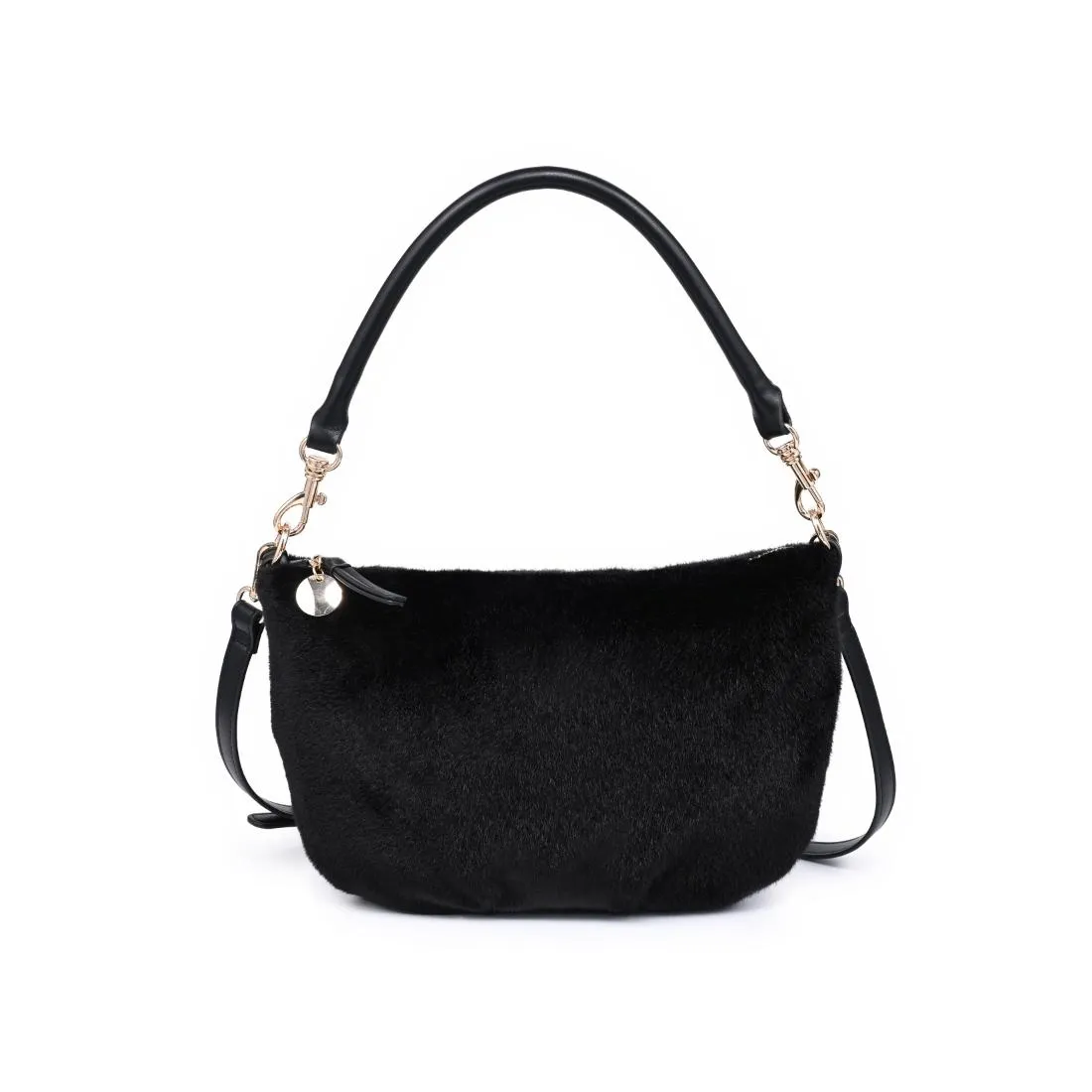 Jordan Faux Fur Crossbody Bag, Color: Black