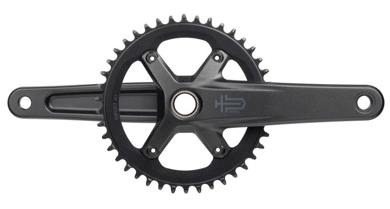 microSHIFT Sword 1x Crankset - 175mm, 10-Speed, 42t, 110 Asym BCD, 24mm Spindle, Black