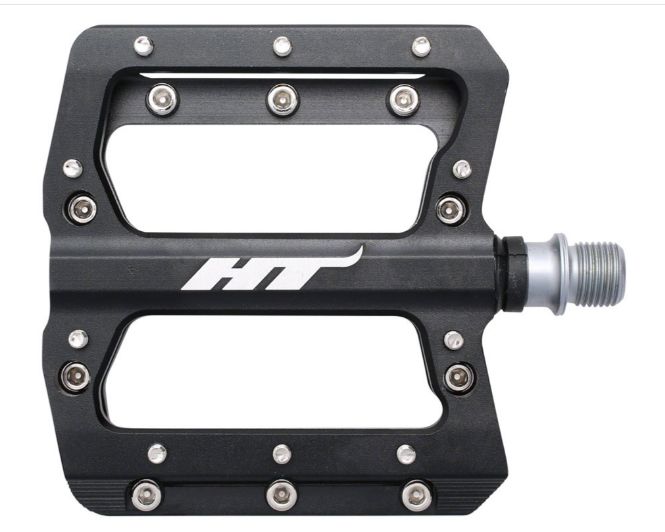 HT Components AN14A Pedals - Platform, Aluminum, 9/16", Black