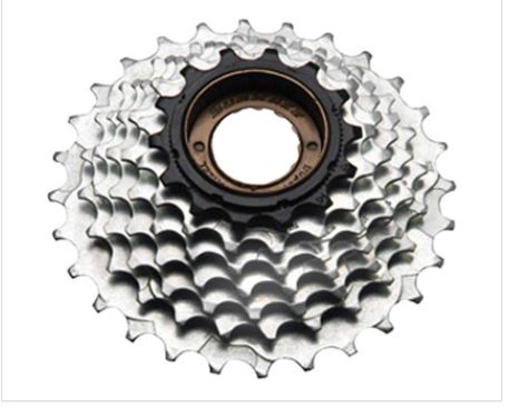 SunRace M2A 6-speed Freewheel - 14-28t, Chrome/Black