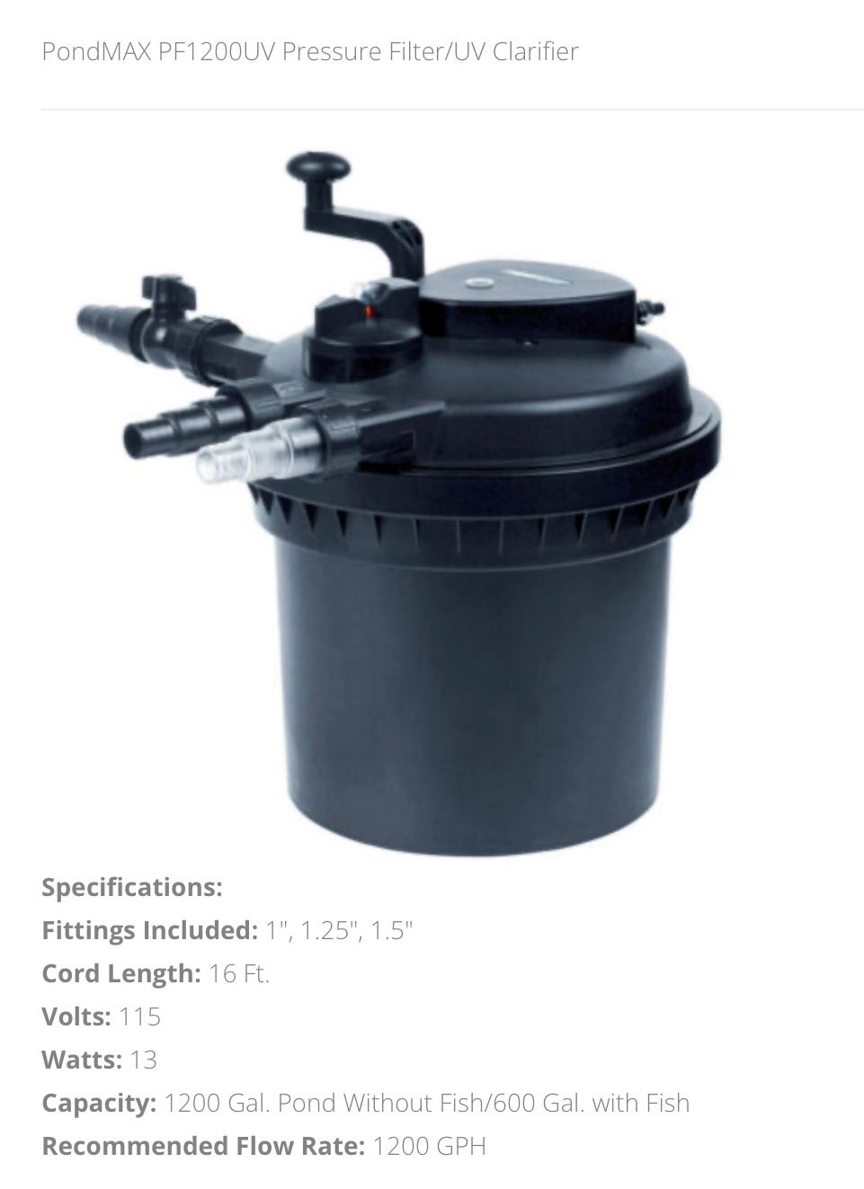 Pondmax PF1200 UV 13w