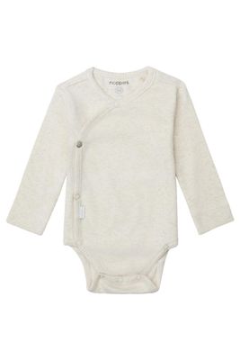 NOPPIES - Unisex Romper rib Nino long sleeve - Oatmeal Melange