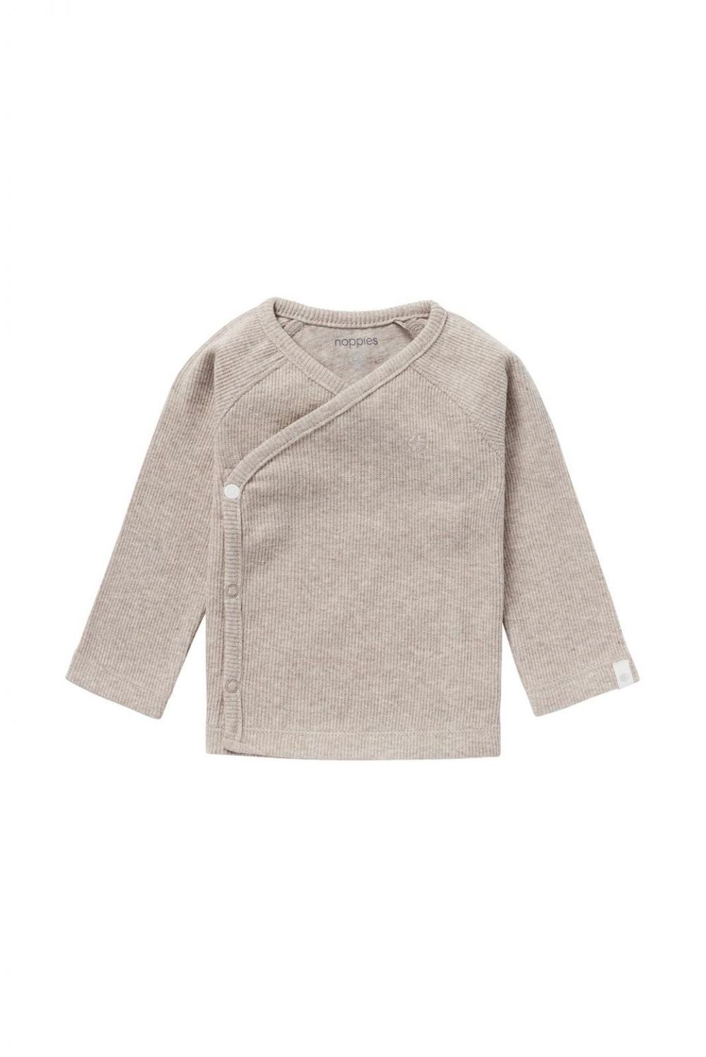 NOPPIES - U Tee Overlap LS Rib Nanyuki - Taupe Melange