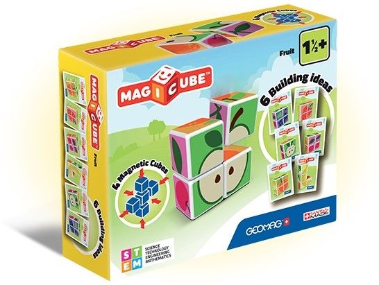 GEOMAG - Magicube Printed Fruit + Cards 7 pcs
