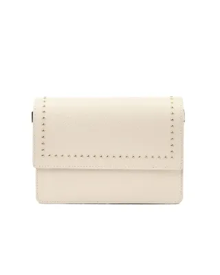 FIQUE THE LABEL - Alex Bag Studs - Creme Leather