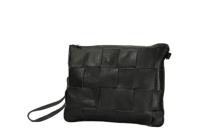 FIQUE - Ted Clutch Black Leather