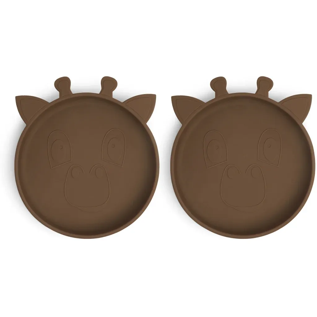 NUURO - Akila silicone plate Giraffe - Chocolate malt