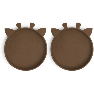 NUURO - Akila silicone plate Giraffe - Chocolate malt