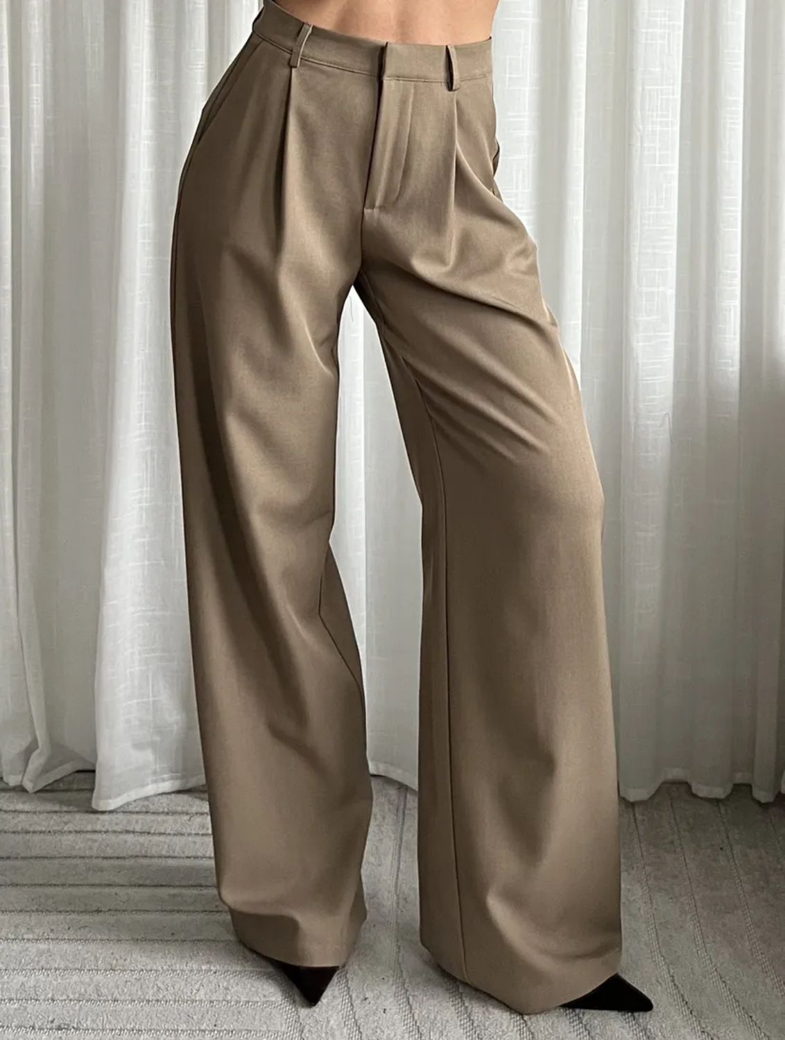 LUFF - Wide Leg Pantalon - Camel