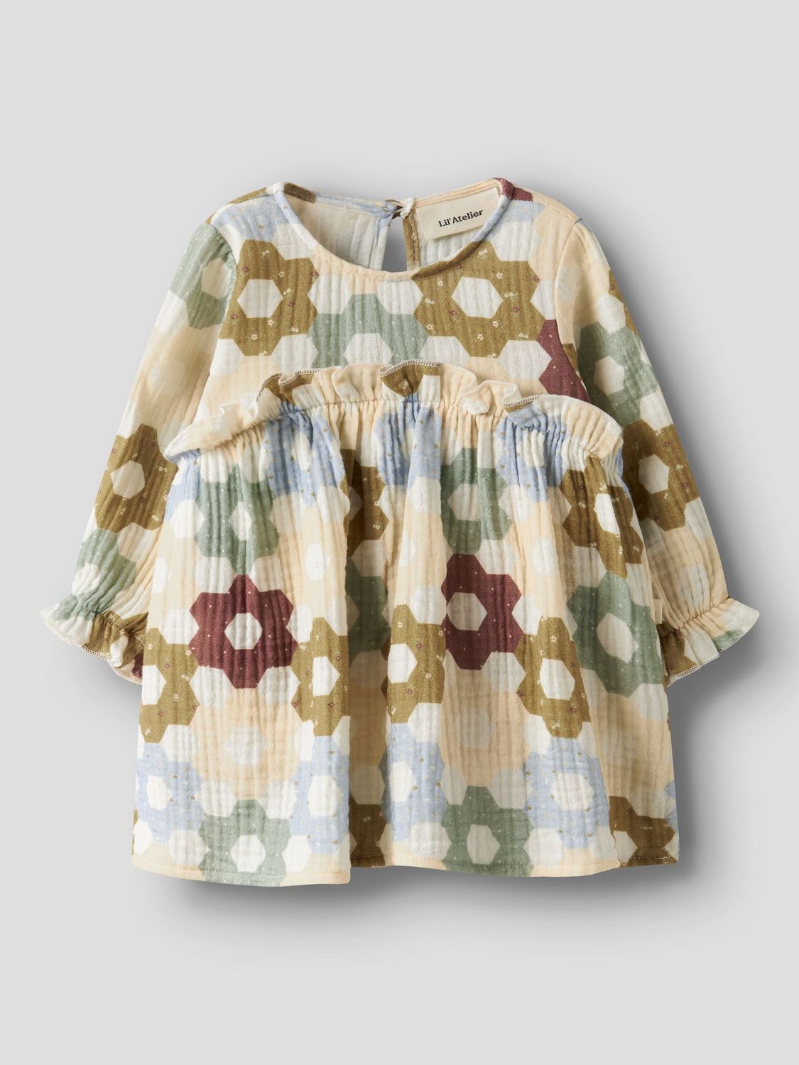 LIL ATELIER - 13250985 Talia loose dress - Milk/Patches