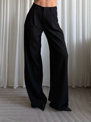 LUFF - Wide Leg Pantalon - Black - *Extra Long