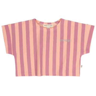 HOUSE OF JAMIE -  Relaxed Tee - Violet Bellini Stripes
