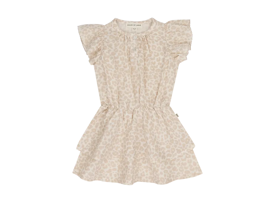 HOUSE OF JAMIE - Ruffled Layer Dress - Beige Leopard