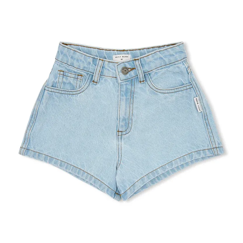 PETIT BLUSH - Chalk Violet Jeans Short - Washed Blue