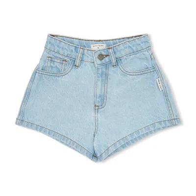 PETIT BLUSH - Chalk Violet Jeans Short - Washed Blue