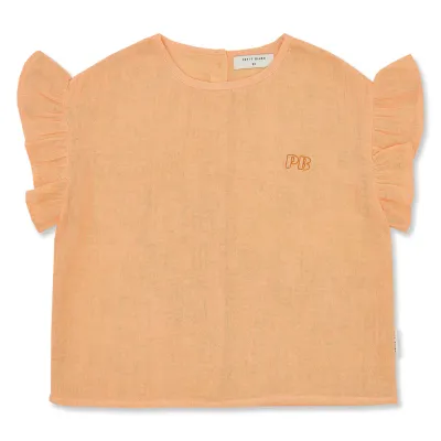 PETIT BLUSH - SS26-209 Loua Frill Blouse - Peach Cobbler