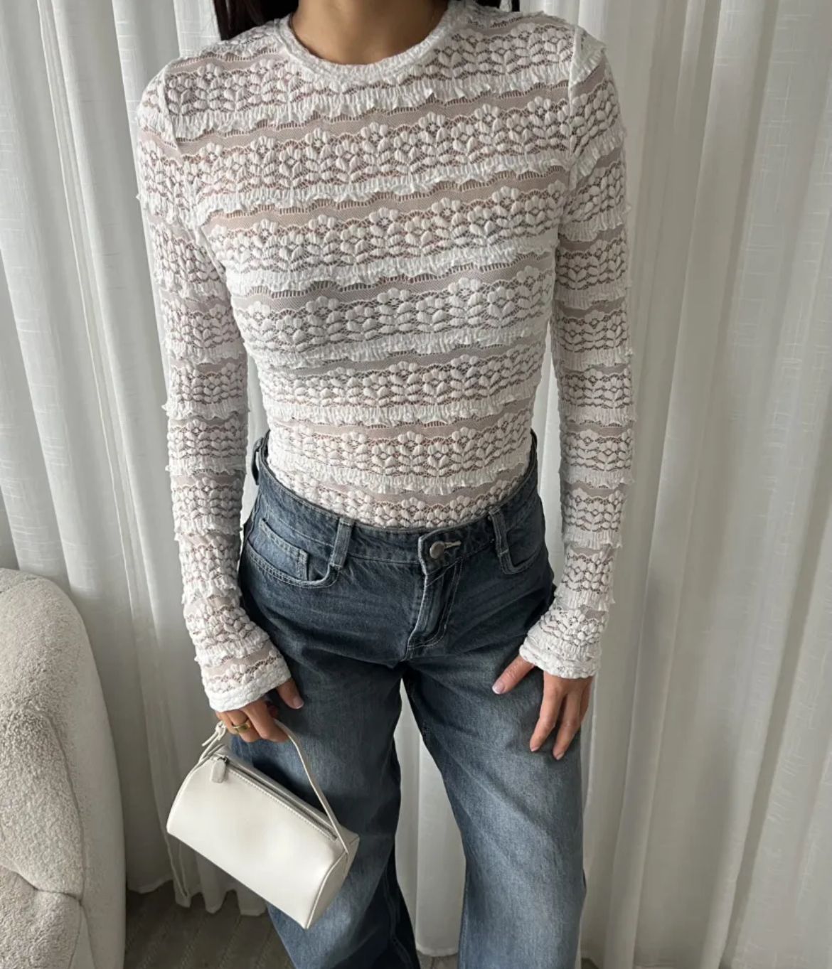 LUFF - Eight Lace Top - White