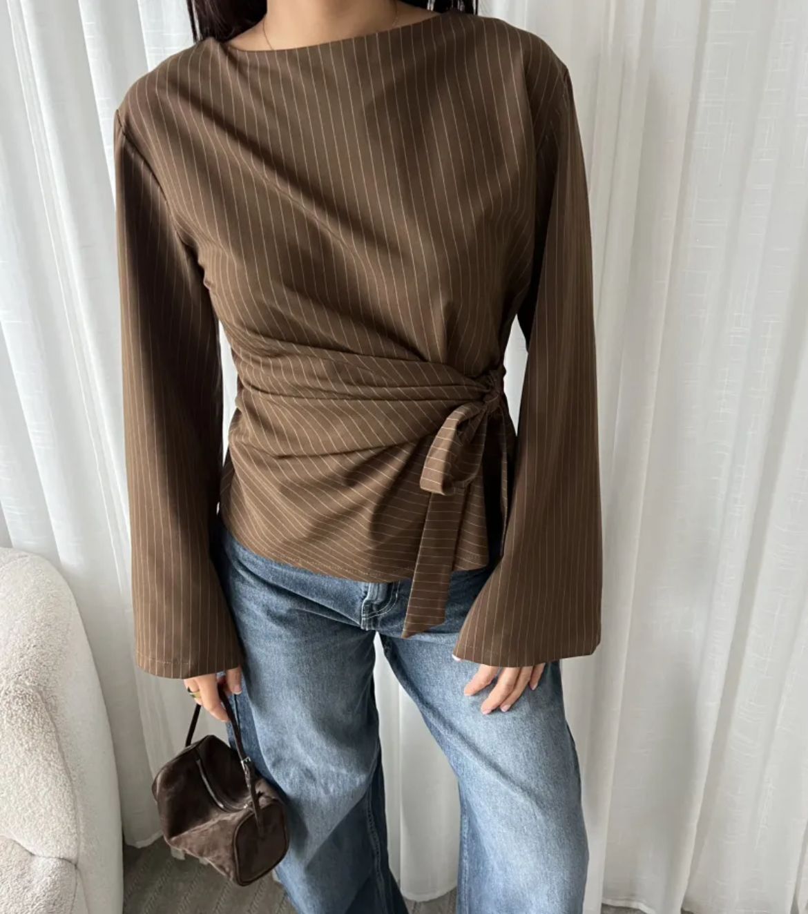 LUFF - Flared Sleeve Top - Camel