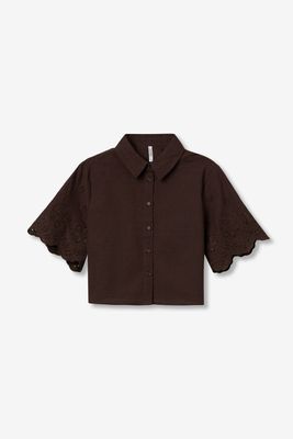 TIFFOSI - 10065157 Lencastre Blouse - Chocolate Brown