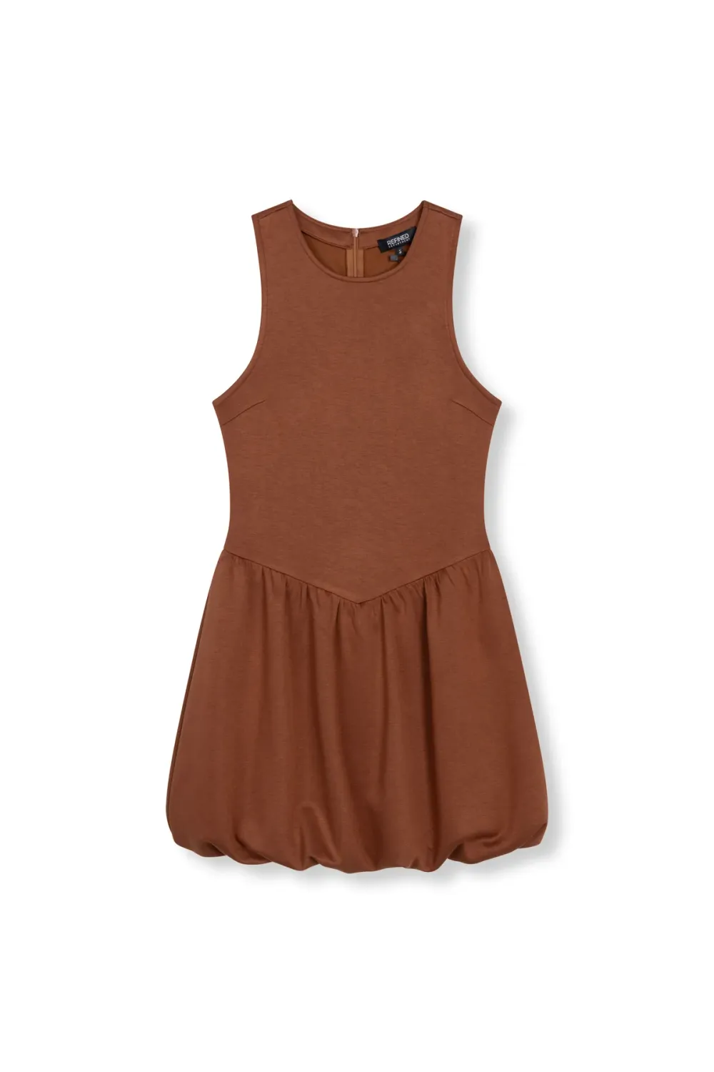 REFINED - Short Balloon Dress LENNY - Brown