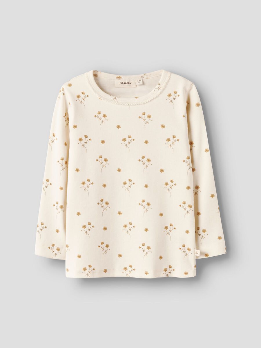 LIL ATELIER - 13253504 Layo Slim Top - Milk/Flower
